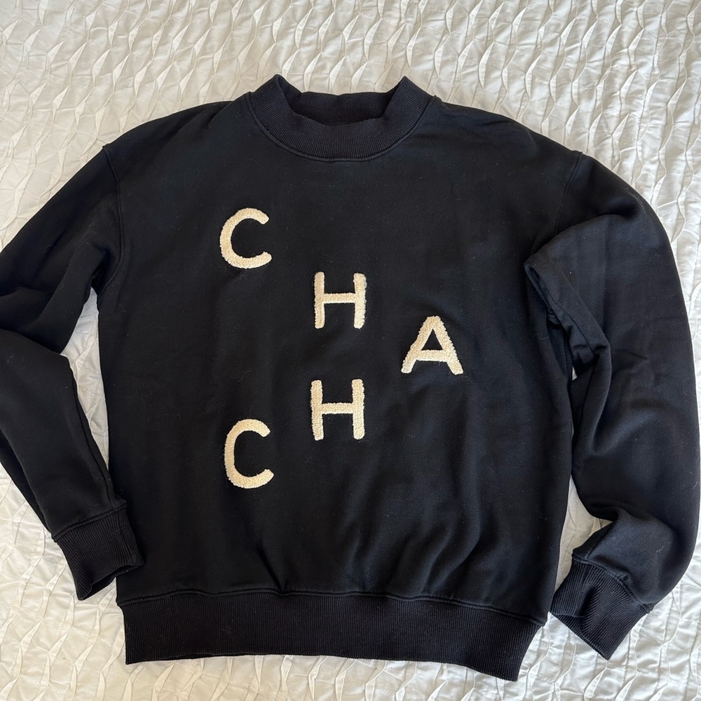 EllandEmm Black Cha Cha Crewneck Sweatshirt | Size: S - Picture 2 of 4
